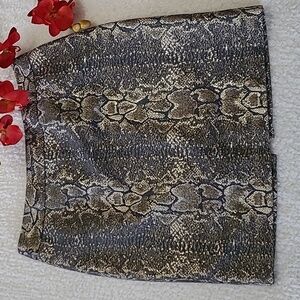 NEW Worthington Pencil Skirt Metallic Snake Print Sleek Back Zip Lined Size 10